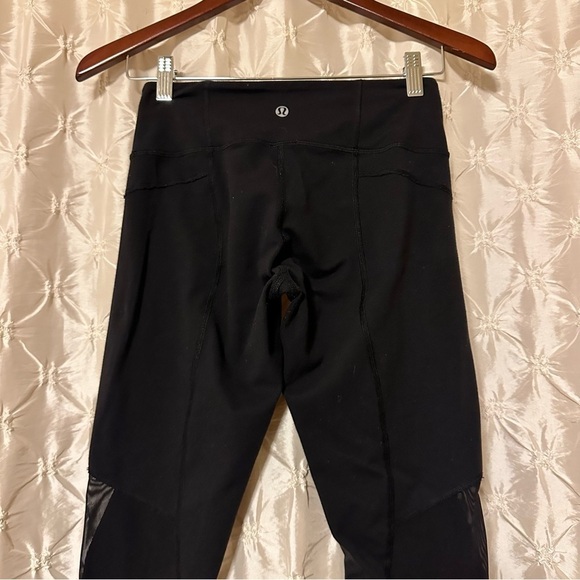 Lululemon Black Wunder Under Crop II Leggings Laser-Cut Mesh Special Edition - Picture 5 of 16